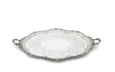 A Victorian silver tray
