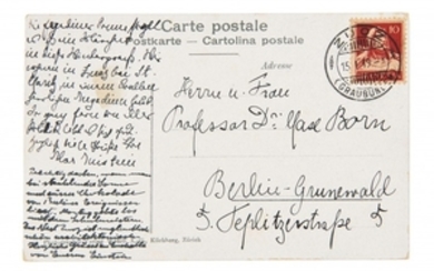 ALBERT EINSTEIN (1879-1955) Carte autographe signée, en allemand à Max Born