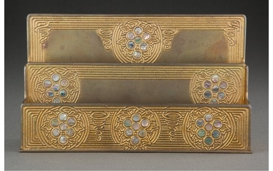 79051: Tiffany Studios Gilt Bronze Abalone Paper Rack