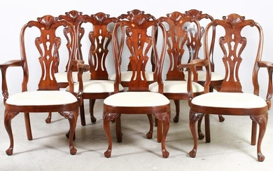 (8) Henredon Mahogany Chippendale style dining chairs