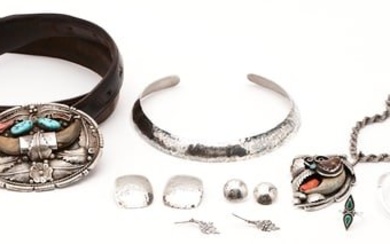 8 Sterling Silver Native American Jewelry Items