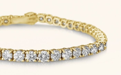 9.16 ct VVS Diamond Tennis Riviera Bracelet - 14 kt. Yellow gold - Bracelet - 9.16 ct Diamond - no reserve