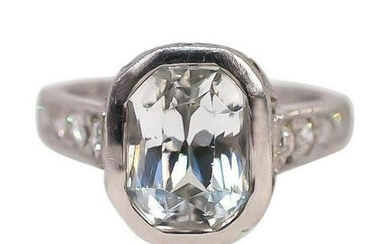 Jack Kelege White Sapphire & Diamond Bezel Pave Ring