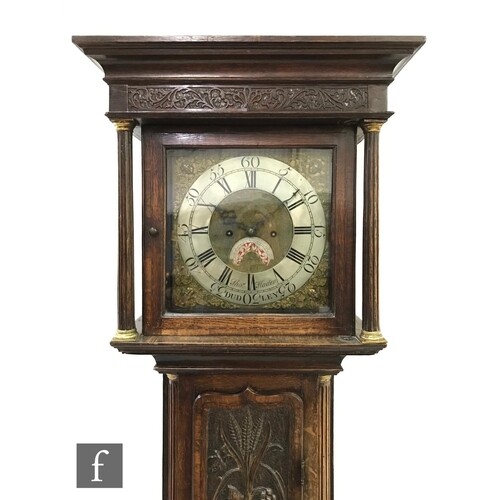 A 19th Century oak and mahogany cross-banded longcase clock ...