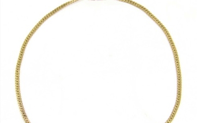 A 9ct gold close filed curb link chain