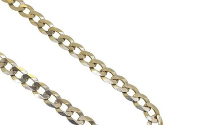 A 9ct gold curb link chain, faceted curb links, trigger clasp, length 61cm, width 7.3mm, hallmarked