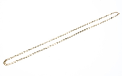 A 9ct gold flat fancy link necklace, 66cm in length