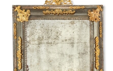 A Baroque North Italian Gilt and Repoussé Metal-Mounted Mirror, Circa 1700