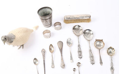 A COLLECTION OF SILVER AND PLATED WARE (QTY).