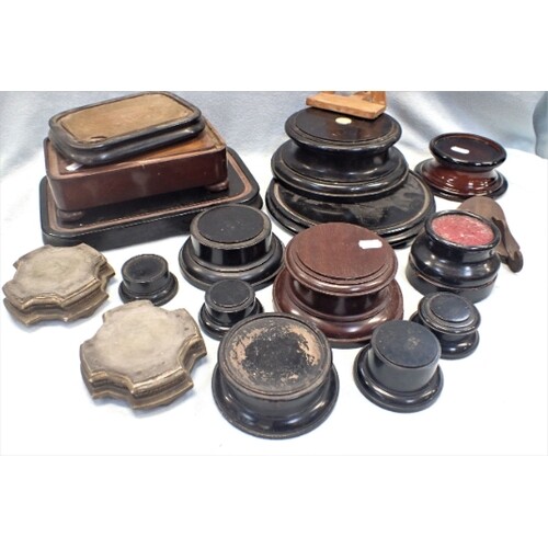 A COLLECTION OF TROPHY CUP BASES, DOME BASES a pair of giltw...