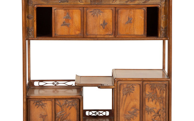 A Chinese Carved Hardwood Display Cabinet
