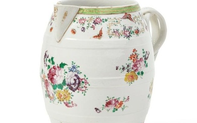A Chinese Export Famille Rose porcelain cider jug