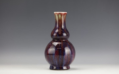 A Chinese Red Flambe-Glazed Porcelain Vase