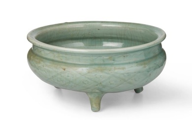 A Chinese glazed celadon pottery censer