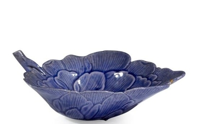 A Chinese violet blue-glazed "Peony" cup, Guangxu