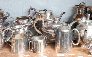 A Collection of Assorted Silver Plate, including a teapot, struck...