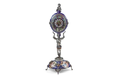 A Fine Viennese Enamel Nubian Clock