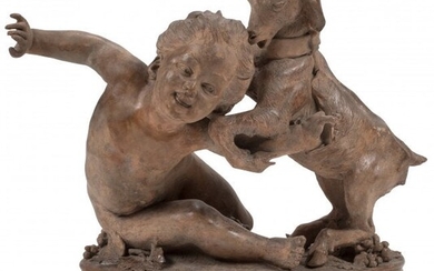A French Terracotta Figural Sculpture of a Boy a