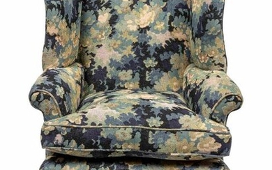 A George III Style Mahogany Tapestry-Upholstered Wing