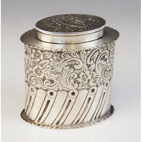 A George V silver tea caddy, William Hutton & Sons, Sheffiel...