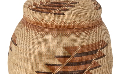 A Hupa/Yurok/Karuk lidded basket