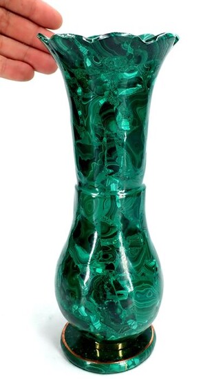 A +++ Large Amazing Malachite vase - 225×90×90 mm - 1066 g