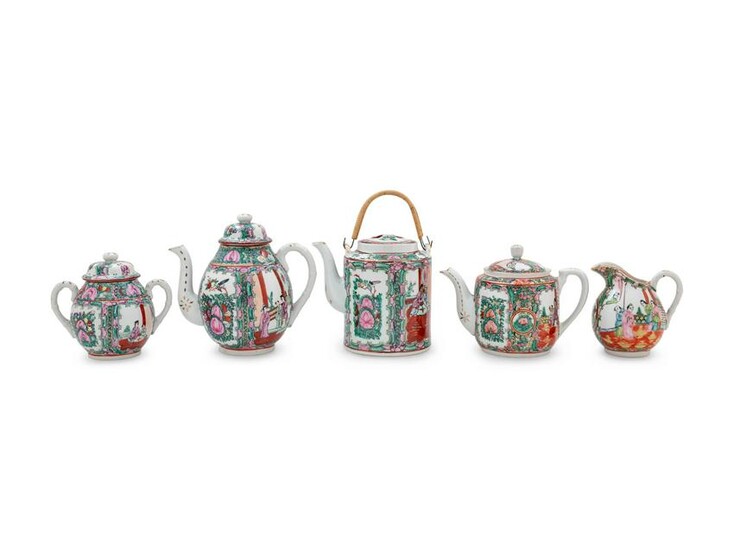 A Large Partial Set of Chinese Rose Medallion Porcelain