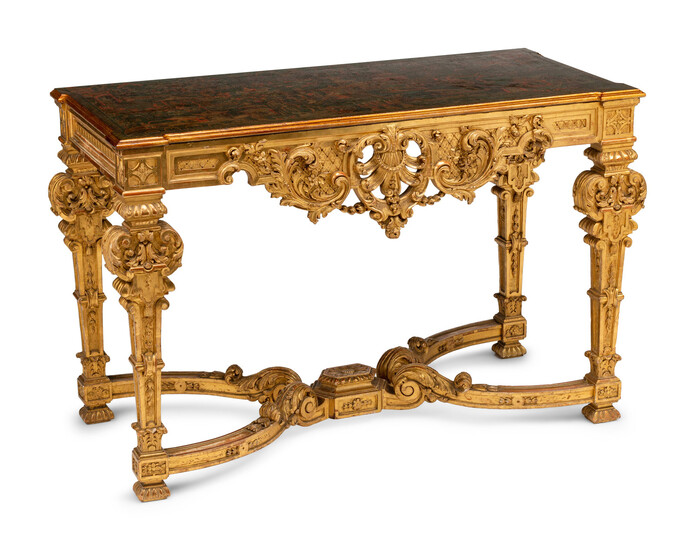 A Louis XIV Style Giltwood Console Table