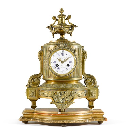 A Louis XVI-style gilt-bronze mantel clock, circa 1880