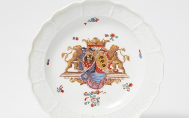 A Meissen porcelain plate from the dinner service for Count Sulkowski