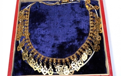 A Middle Eastern necklace, length 40.5cm