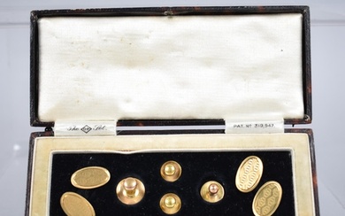 A Mixed Set of Gents Cufflinks and Studs to Comprise Pair of...