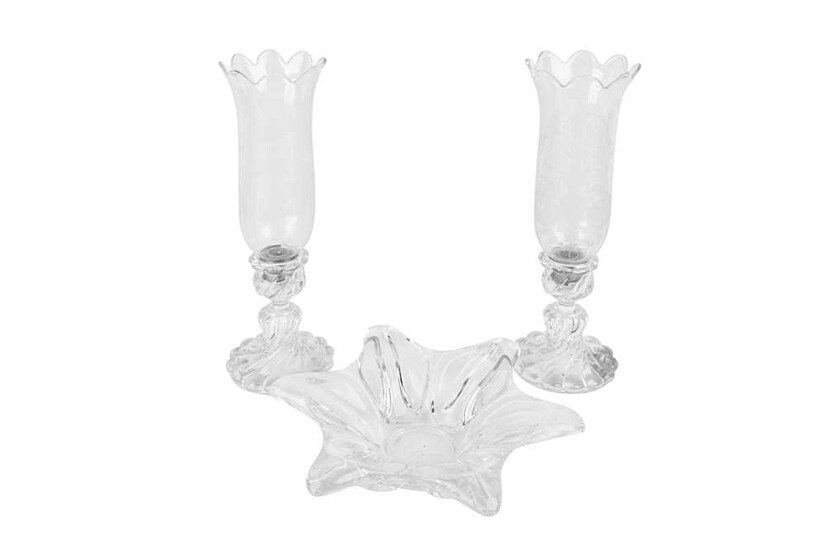 A PAIR OF BACCARAT GLASS STORM SHADES, 20TH CENTURY