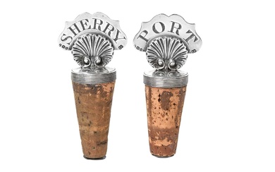 A Pair of George IV Silver-Mounted Bottle-Stoppers The Silver Mounts by John Reily, London, 1823