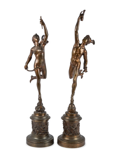 A Pair of Sculptures of Mercury and Psyche