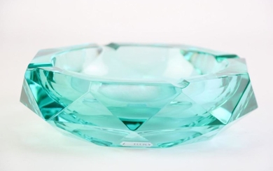 A Retro Turquoise Coloured Glass Bowl (Dia 19cm)