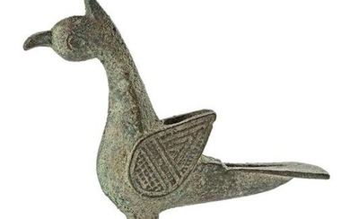A SELJUK BRONZE BIRD INCENSE BURNER, PERSIA, 12TH CENTURY