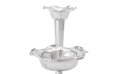 A SILVER SHAPED CIRCULAR EPERGNE, WALKER & HALL