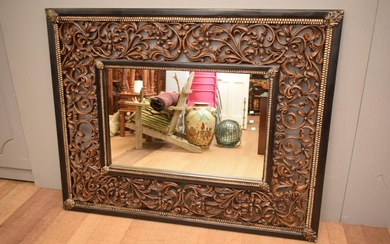 A SUBSTANTIAL ROCOCO STYLE DECORATIVE MIRROR (138H x 173W CM) (PLEASE NOTE THIS HEAVY ITEM MUST BE REMOVED BY CARRIERS AT THE CUSTOM...