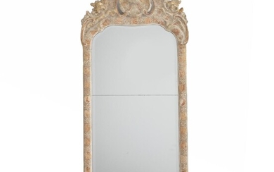A Sewdish Rococo giltwood mirror with two piece mirror glass. Stockholm, Mid 18th century. H. 145 cm. W. 58 cm. – Bruun Rasmussen Auctioneers of Fine Art