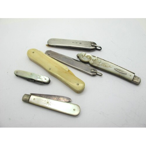 A Thos Turner Pocket Knife, two blades with silver scales, 8...