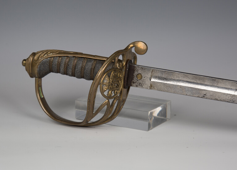 A Victorian 1845 pattern infantry officer's sword by Firmin & Sons with single-edged fuller