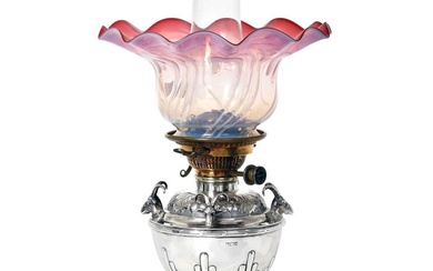 A Victorian Silver Oil-Lamp by John Round and Son Ltd., Sheffield, 1890