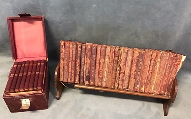 A Victorian cased set of Tennyson Works, the eight leather...