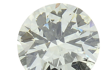 A brilliant-cut 'light yellow' diamond, weighing 0.26ct.