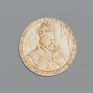 A carved ivory medallion with Emperor Ferdina ..., Kaiser Ferdinand I