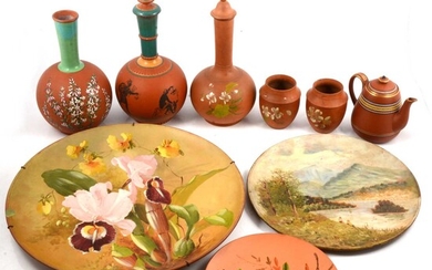 A collection of Devon terracotta ware