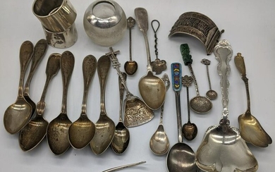 A collection of silverware, various marks, total silver