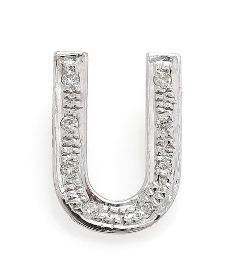 NOT SOLD. A diamond pendant in the shape of the letter "U" set with numerous brilliant-cut diamonds, mounted in 14k white gold. – Bruun Rasmussen Auctioneers of Fine Art