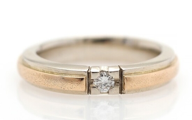 NOT SOLD. A diamond ring set with a brilliant-cut diamond weighing app. 0.09 ct., mounted...